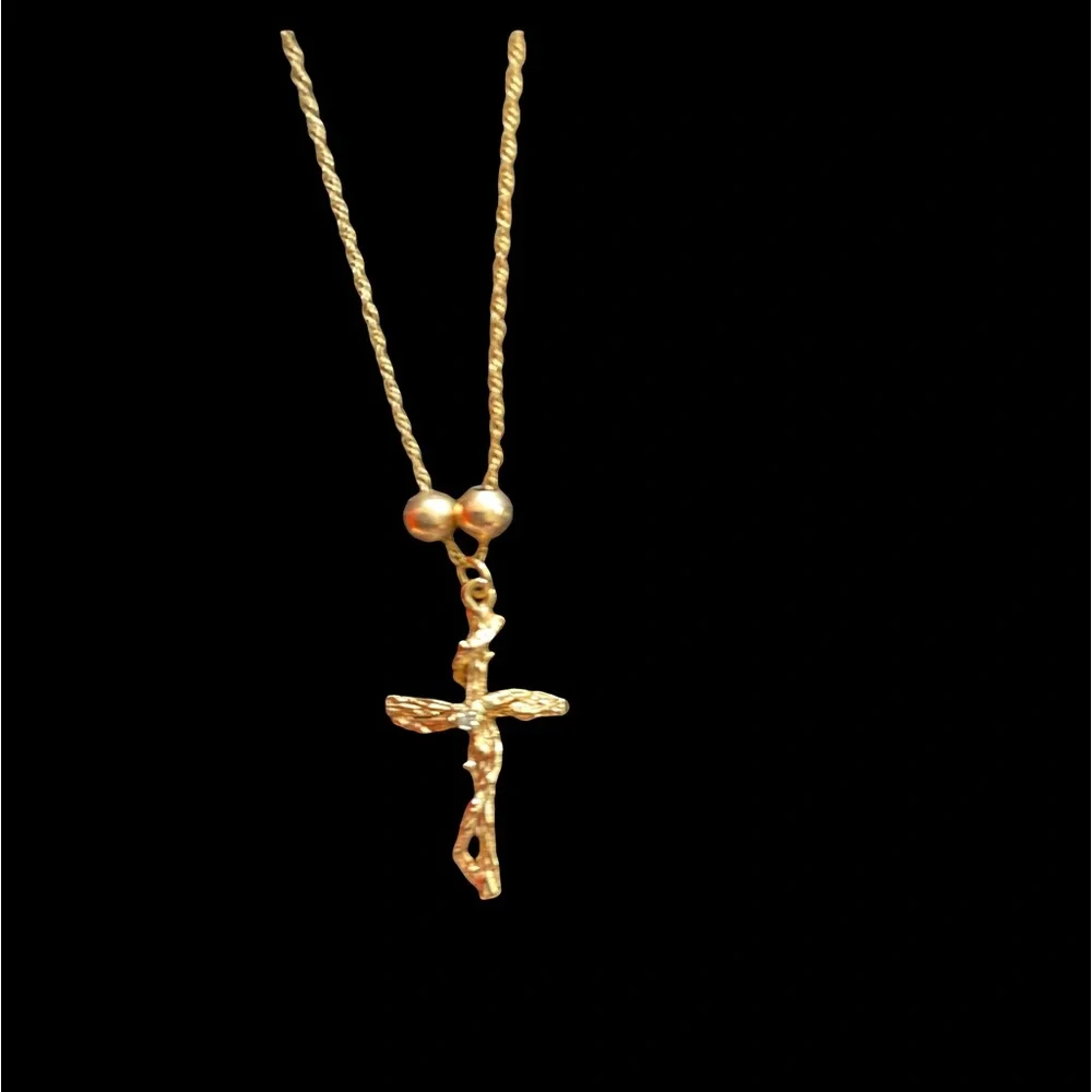 Gold VINTAGE 14K Yellow Gold Chain & 14K Yellow Gold Cross ? - Picture 3 of 11